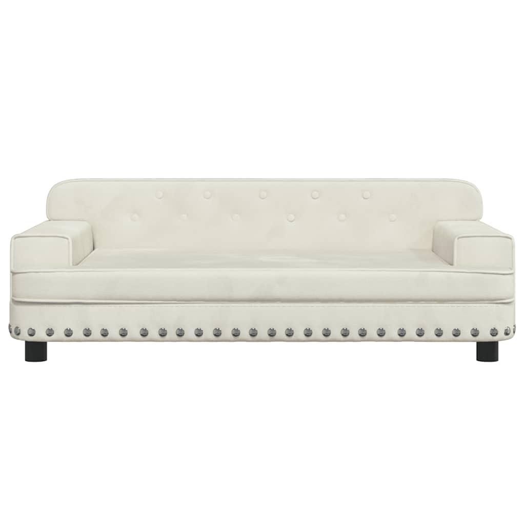 vidaXL Hundebett Creme 90x53x30 cm Samt - Image 3