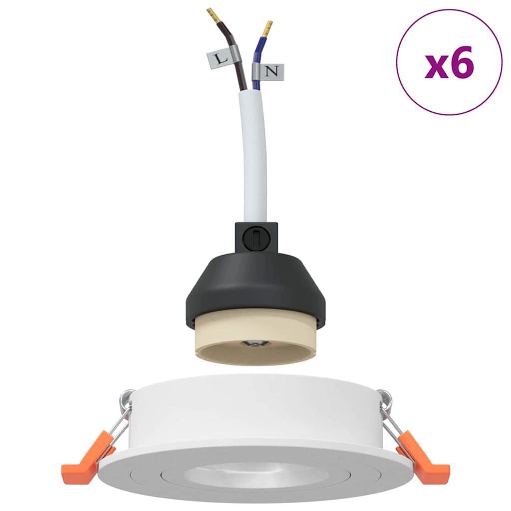 vidaXL Spotlights mit Strahlern 6 pcs Weiß 9 x 9 x cm Aluminium - Image 4