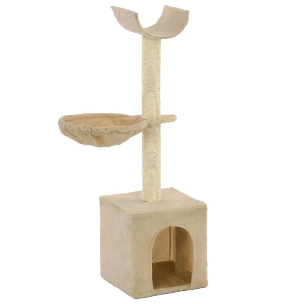 vidaXL Katzen-Kratzbaum mit Sisal-Kratzsäulen 105 cm Beige