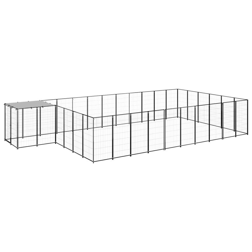 vidaXL Hundezwinger Schwarz 19,36 m² Stahl