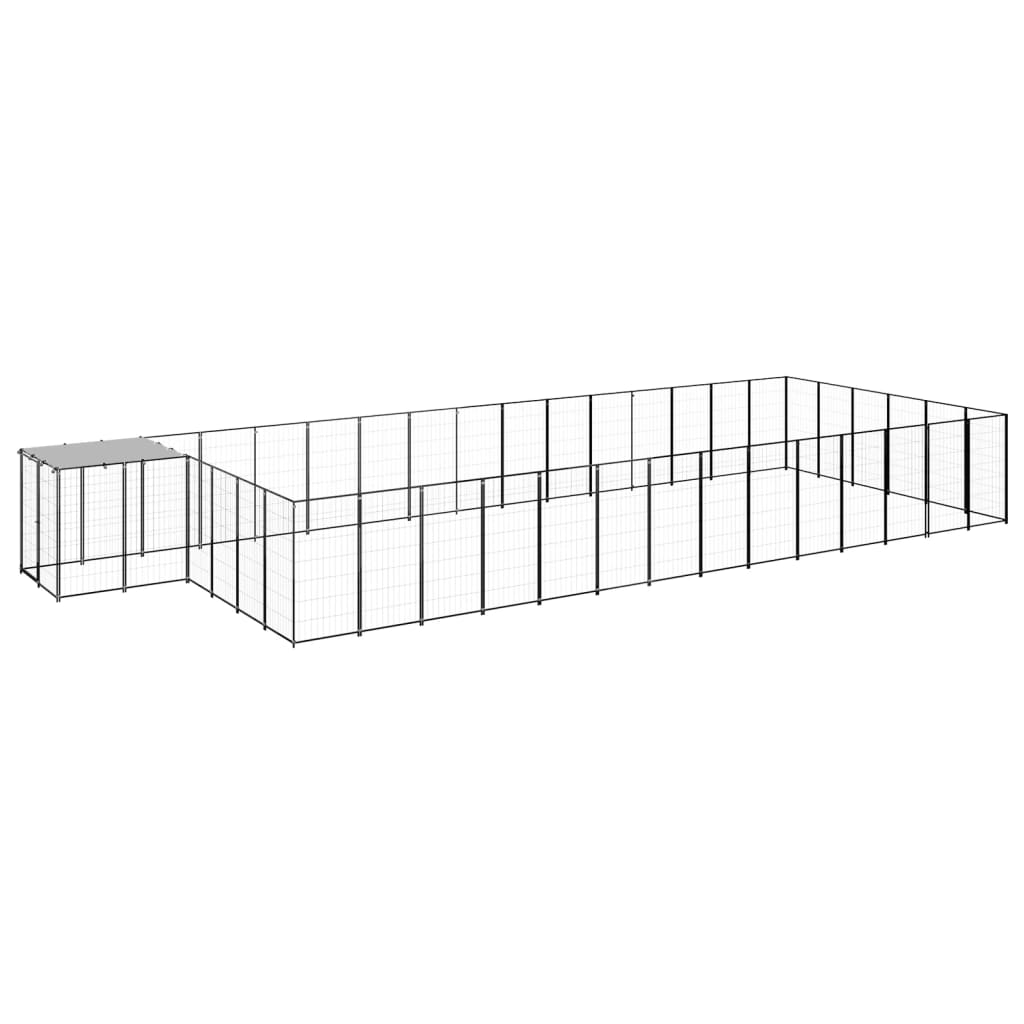 vidaXL Hundezwinger Schwarz 26,62 m² Stahl