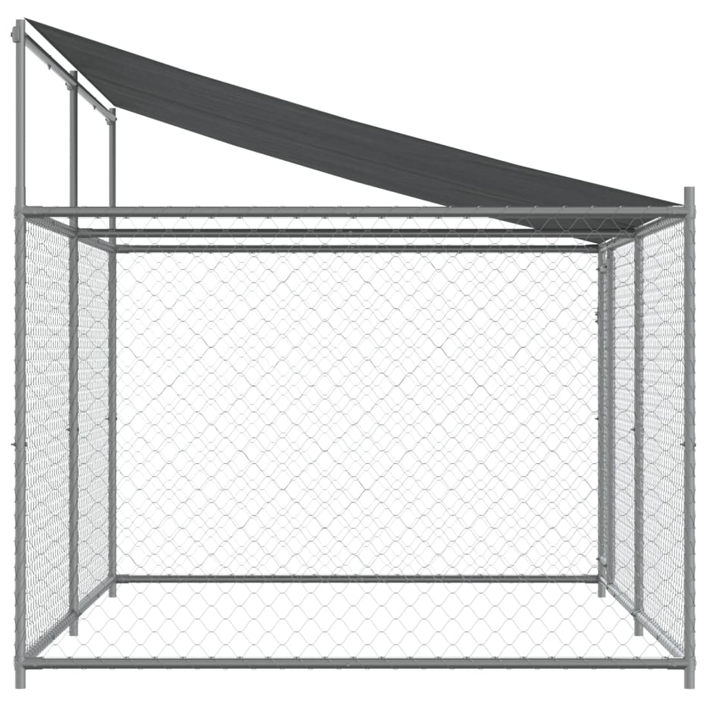 vidaXL Hundezwinger mit Dach und Tür Grau 4x2x2 m Verzinkter Stahl - Image 5