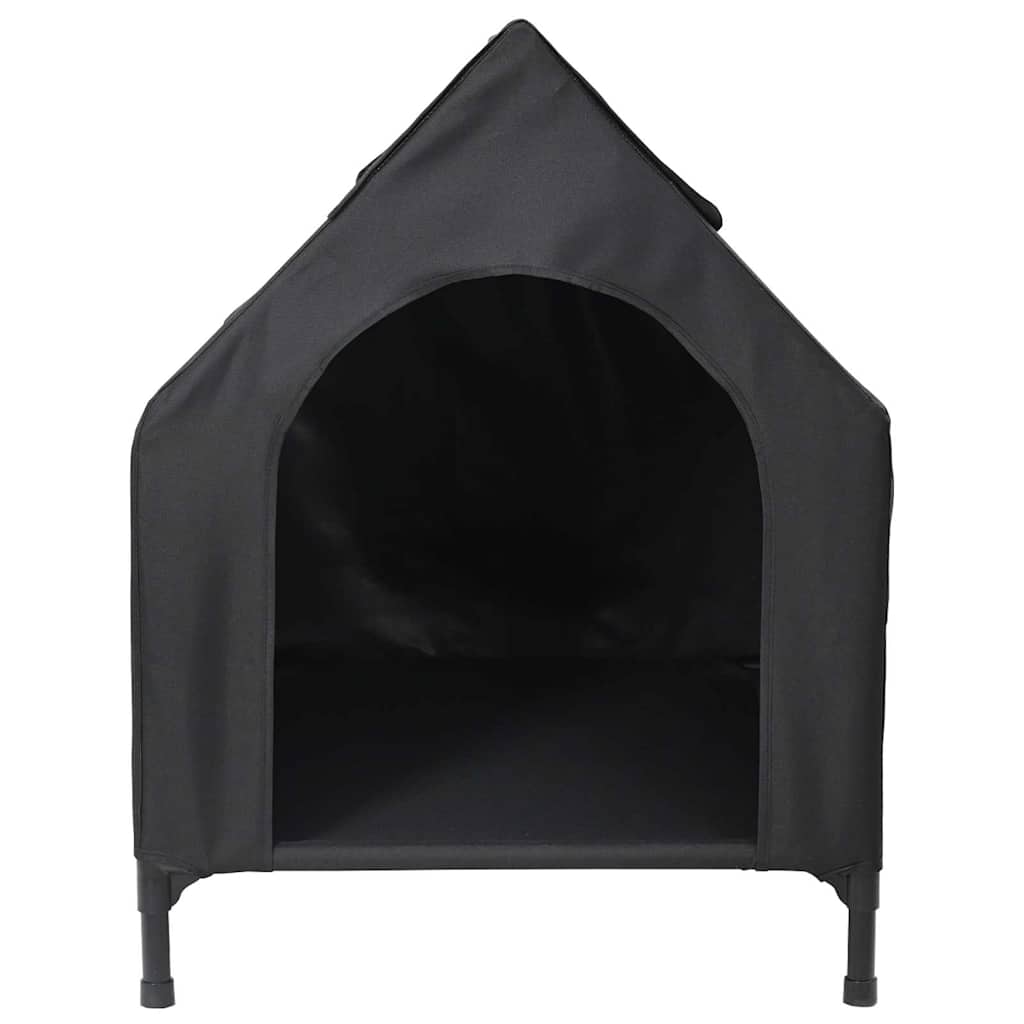 vidaXL Hundehütte Schwarz 110 x 75 x 107,5 cm Oxford-Gewebe und Stahl - Image 4