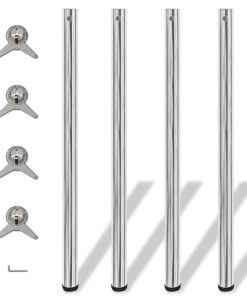 4x höhenverstellbares Tischbein Chrom 1100 mm