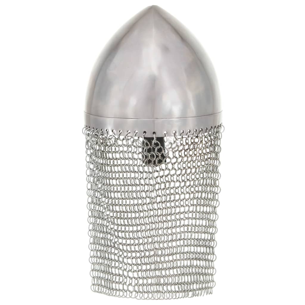 vidaXL Ritterhelm Antik Replik LARP Silbern Stahl - Image 4