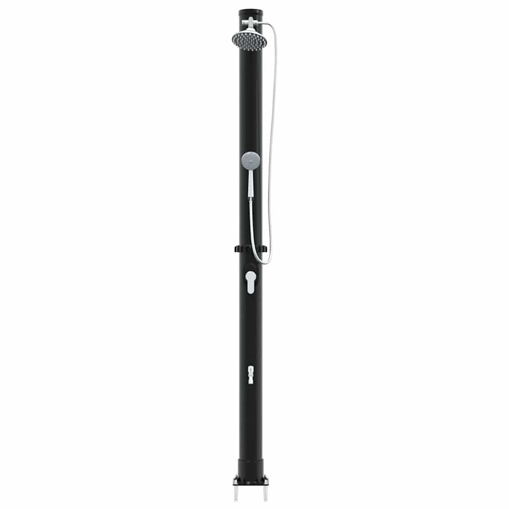 vidaXL Outdoordusche mit Solar Schwarz 217 cm PVC und Aluminium - Image 5