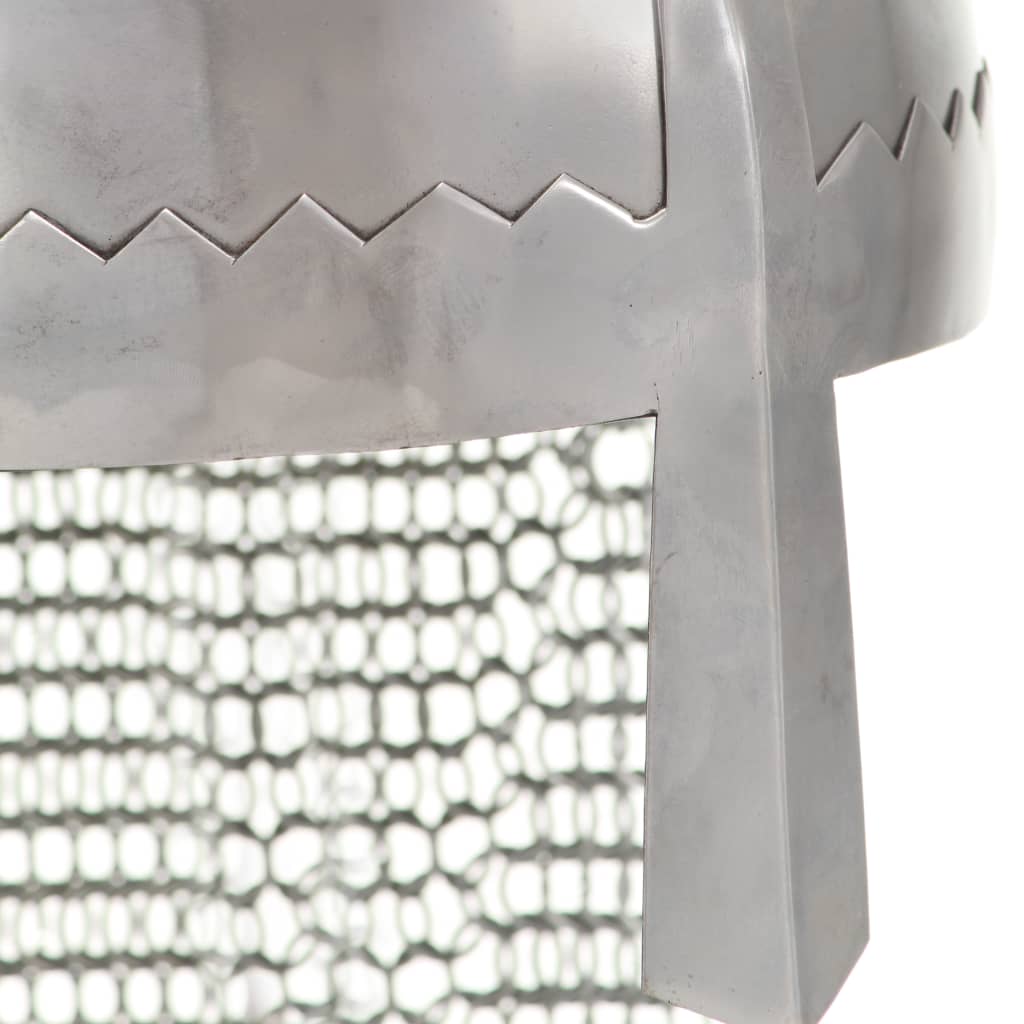 vidaXL Ritterhelm Antik Replik LARP Silbern Stahl - Image 6