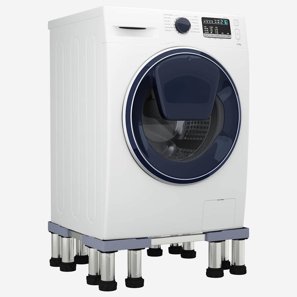 vidaXL Waschmaschinensockel Grau 67 x 67 x 21.5 cm Metall - Image 3