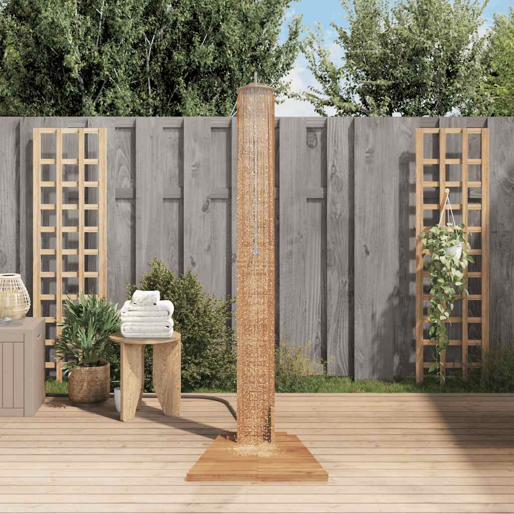 vidaXL Gartendusche Massivholz Teak 70x75x204 cm - Image 3