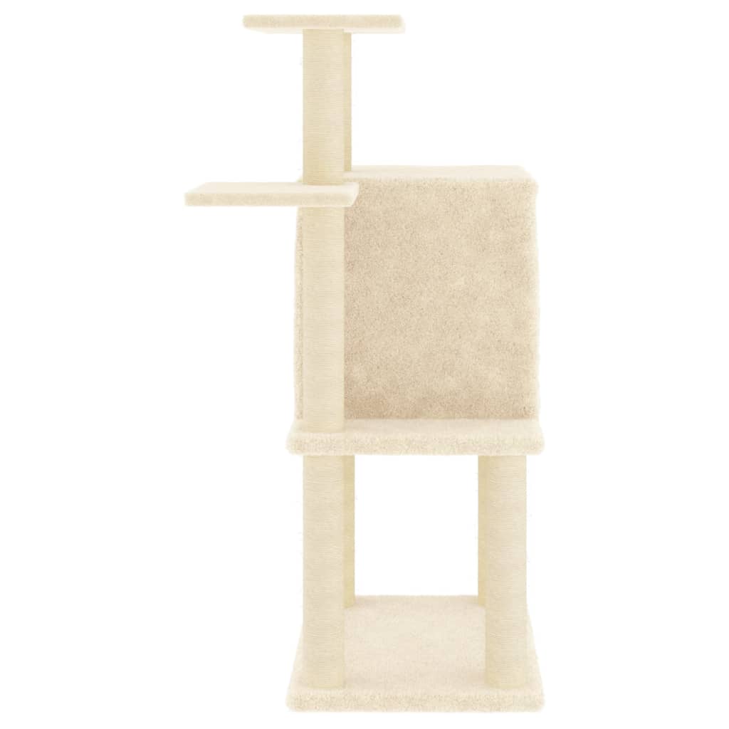 vidaXL Kratzbaum mit Sisal-Kratzsäulen Creme 97 cm - Image 4