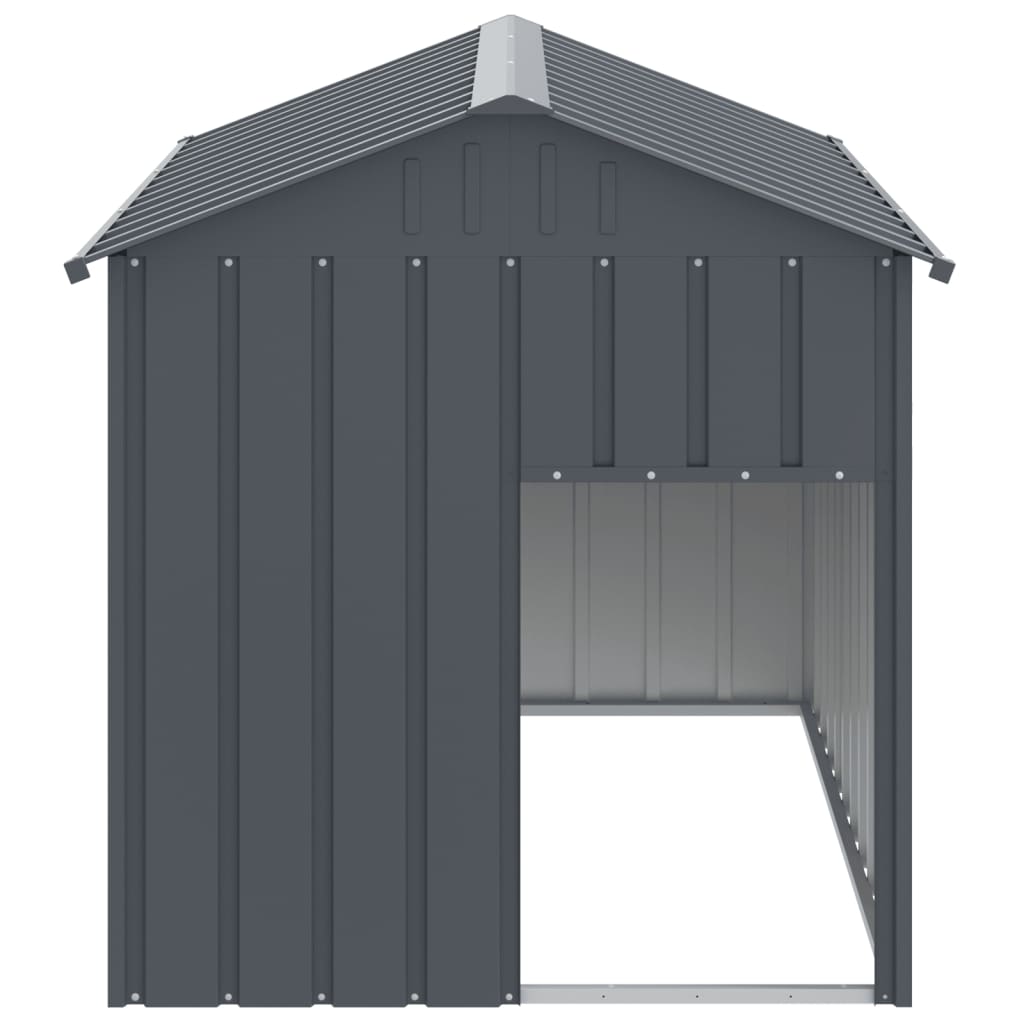 vidaXL Hundehütte mit Dach Anthrazit 117x153x123cm Verzinkter Stahl - Image 3