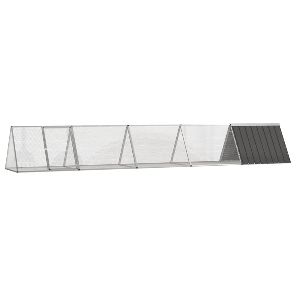 vidaXL Kaninchenkäfig Anthrazit 504,5x80,5x71 cm Verzinkter Stahl