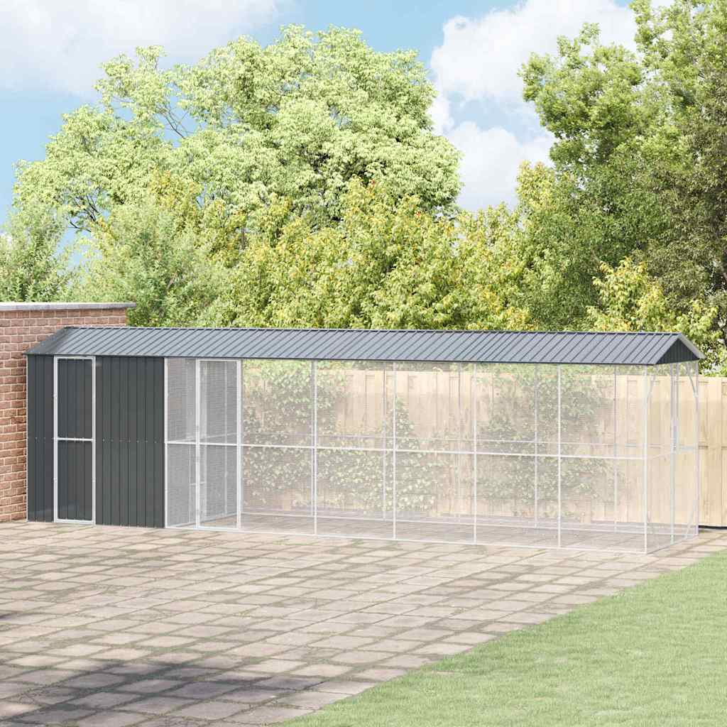 vidaXL Vogelkäfig Anthrazit 860 x 208 x 247 cm Verzinkter Stahl