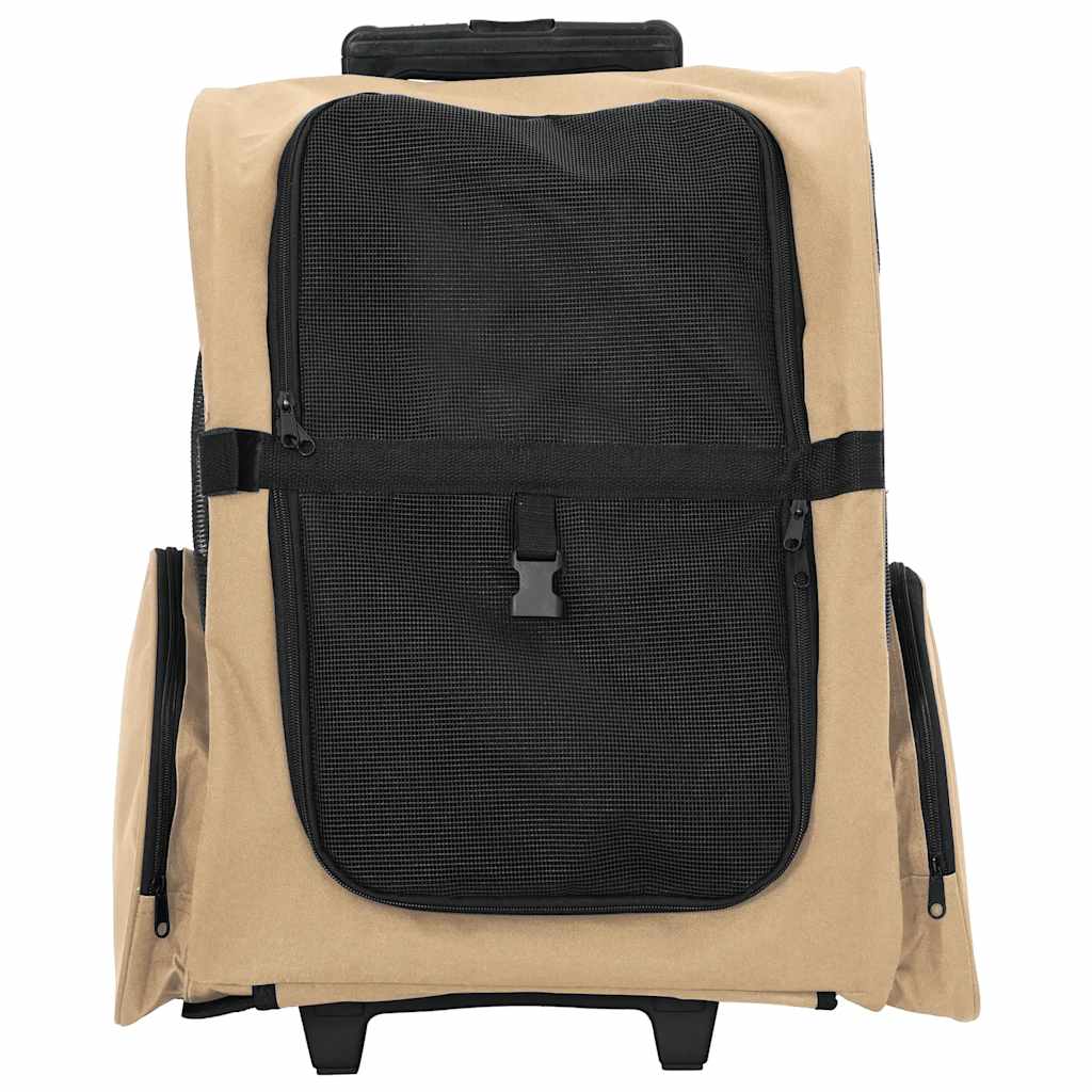 vidaXL Trolley für Haustiere 3-in-1 Sandfarbe 48x32x(57-106) cm cm Oxford-Gewebe - Image 3