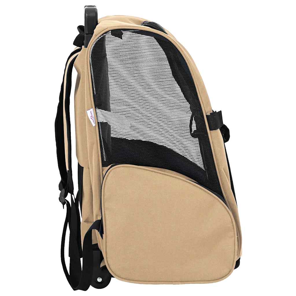 vidaXL Trolley für Haustiere 3-in-1 Sandfarbe 48x32x(57-106) cm cm Oxford-Gewebe - Image 4