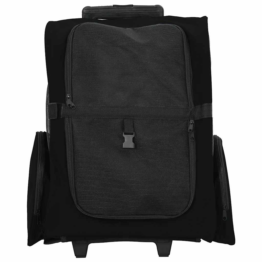 vidaXL Trolley für Haustiere 3-in-1 Schwarz 48x32x(57-106) cm cm Oxford-Gewebe - Image 3