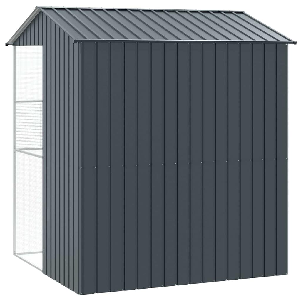 vidaXL Vogelkäfig Anthrazit 215 x 210 x 247 cm Verzinkter Stahl - Image 5