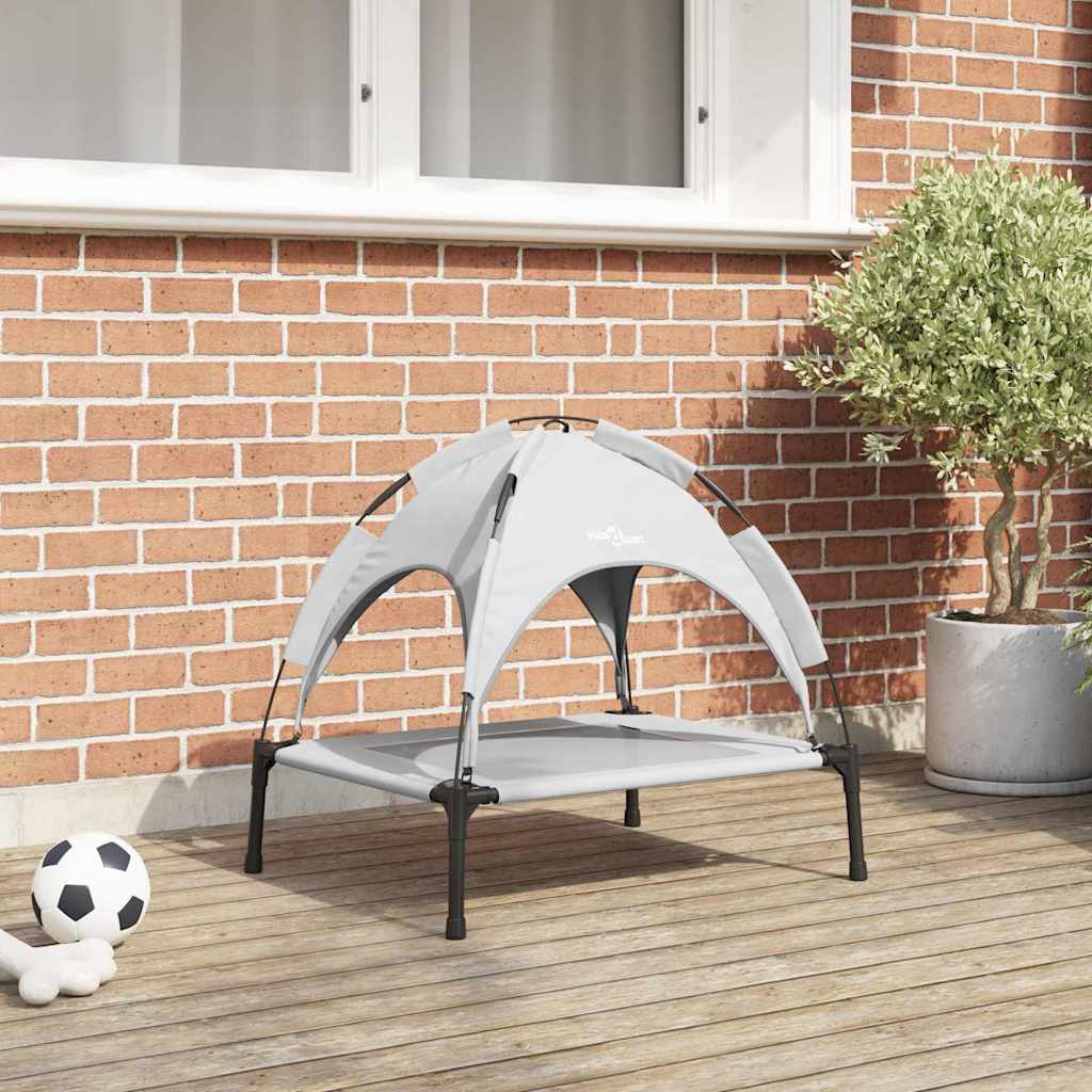vidaXL Hundebett Silber Grau s Stahl
