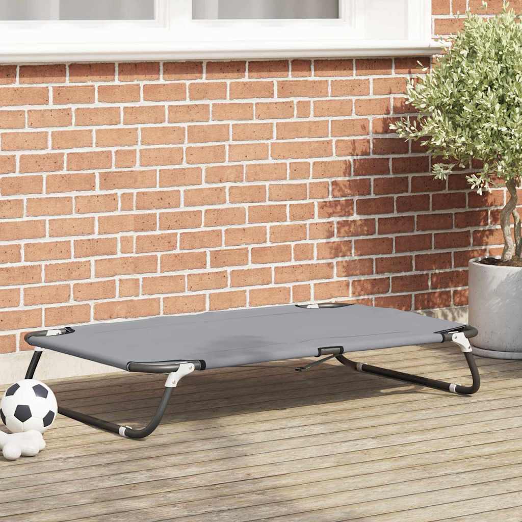 vidaXL Hundebett Hellgrau 105 x 65 x 18 cm Oxford-Gewebe und Stahl