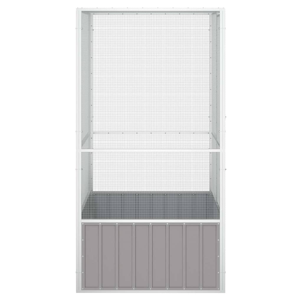 vidaXL Vogelkäfig Grau 111x107x211,5 cm Verzinkter Stahl - Image 4
