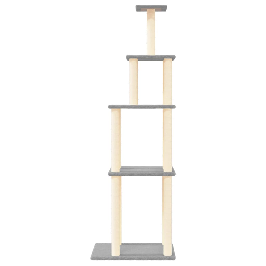 vidaXL Kratzbaum mit Sisal-Kratzsäulen Hellgrau 183 cm - Image 3
