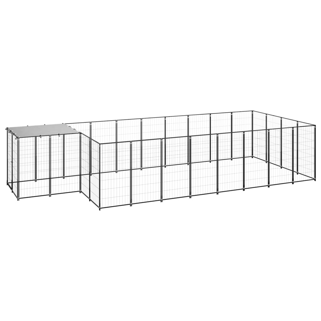 vidaXL Hundezwinger Schwarz 10,89 m² Stahl