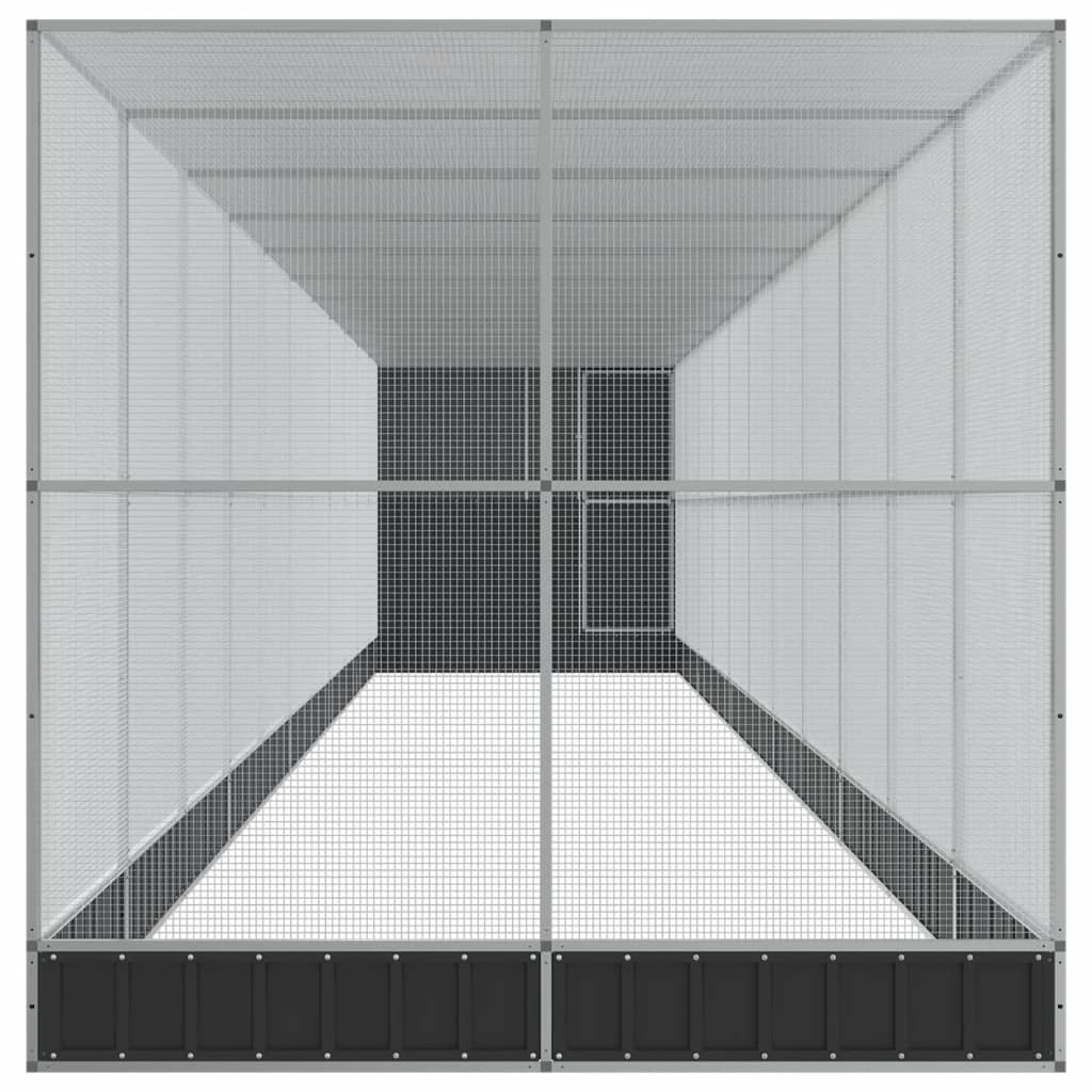 vidaXL Voliere mit Erweiterung Silbern 1244x203x216 cm Stahl - Image 4