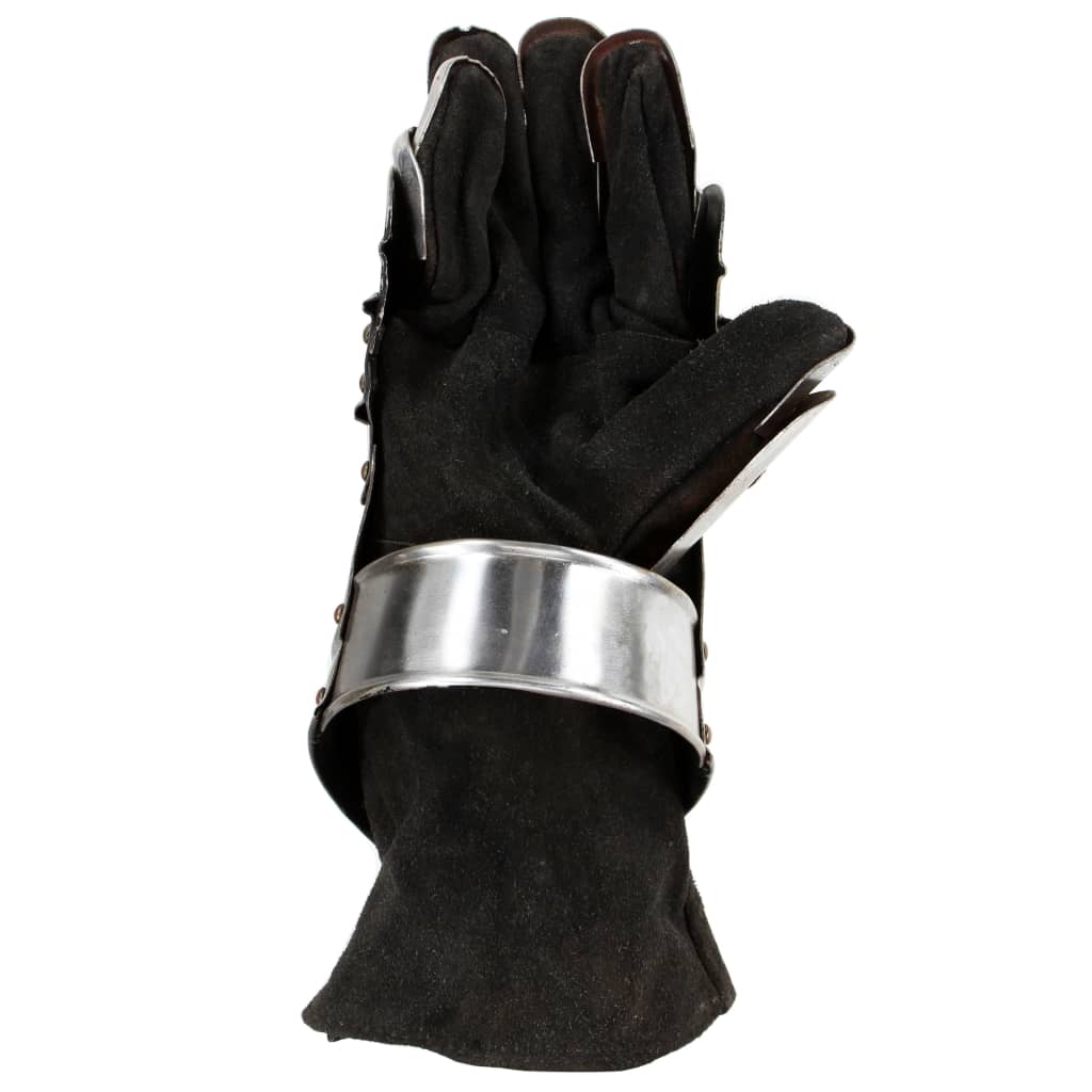vidaXL Mittelalterliche Panzerhandschuhe Replik LARP Silbern Stahl - Image 6