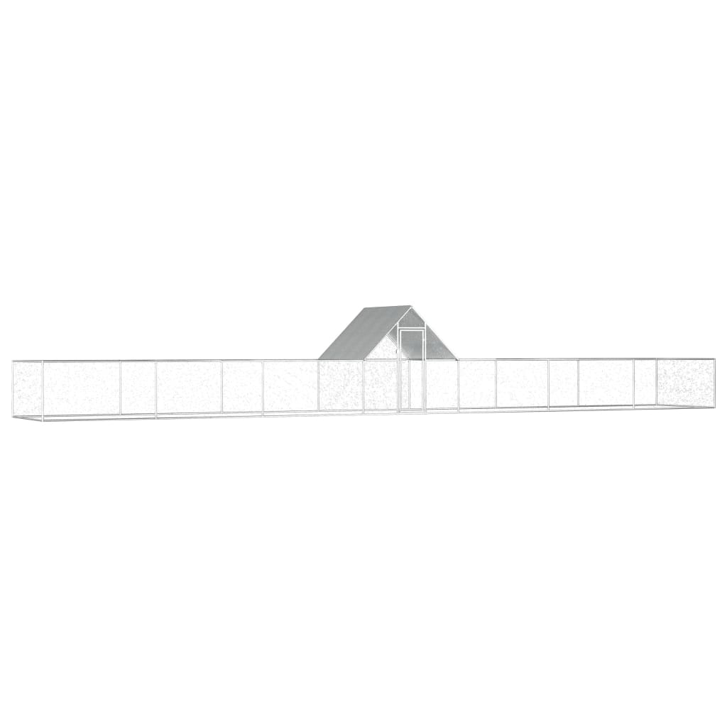 vidaXL Hühnerstall 14x2x2 m Verzinkter Stahl