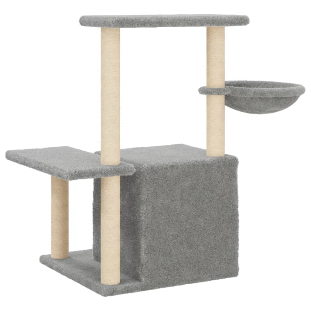 vidaXL Kratzbaum mit Sisal-Kratzsäulen Hellgrau 83 cm - Image 6