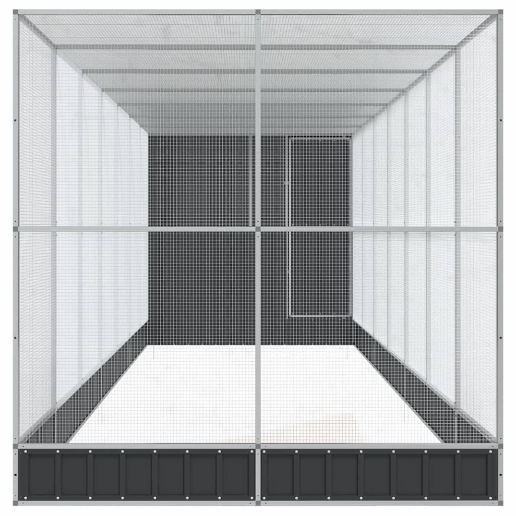 vidaXL Voliere mit Erweiterung Silbern 830x203x216 cm Stahl - Image 4