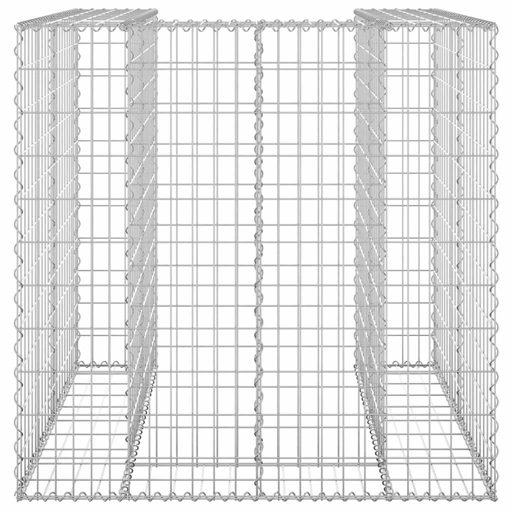 vidaXL Gabionenwand für Mülltonnen Verzinkter Stahl 110x100x110 cm - Image 6