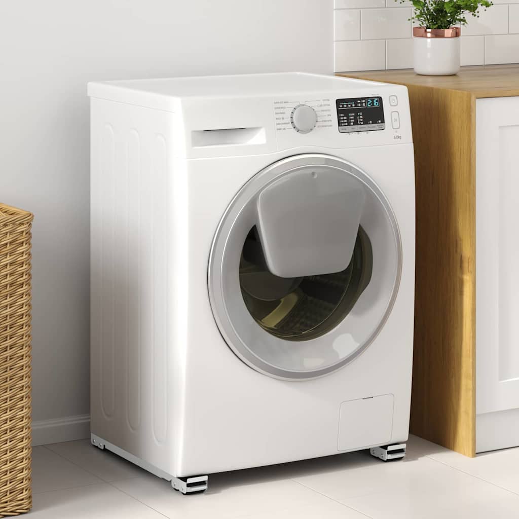 vidaXL Waschmaschinensockel 2 pcs Silber 72 x 5 x 4.5 cm Stahl