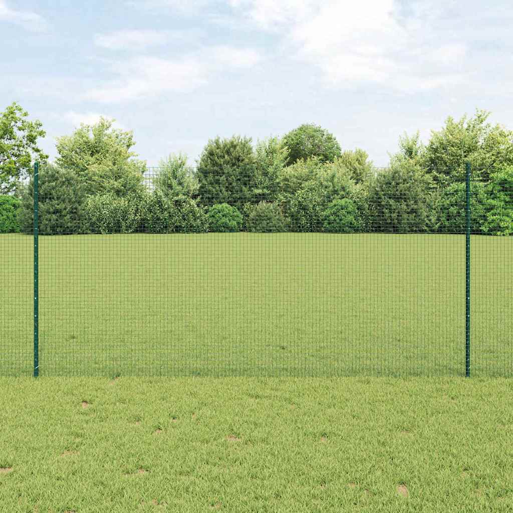 vidaXL Zaun mit Pfosten Grün 1,2 x 50 m Stahl