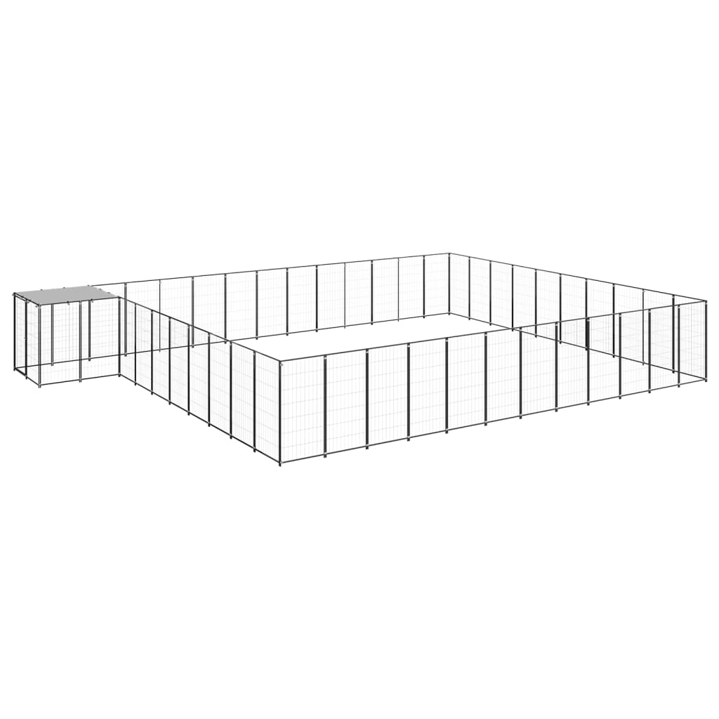 vidaXL Hundezwinger Schwarz 37,51 m² Stahl