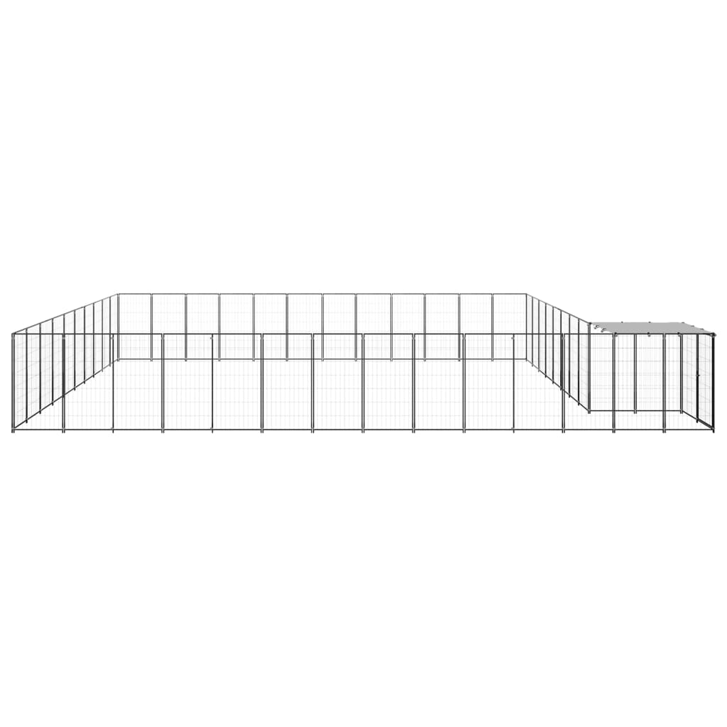 vidaXL Hundezwinger Schwarz 37,51 m² Stahl - Image 3
