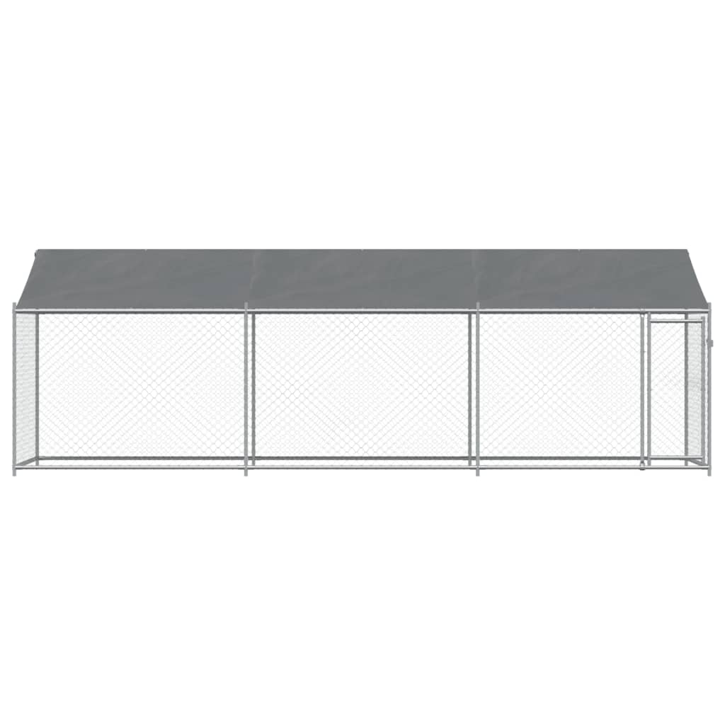 vidaXL Hundezwinger mit Dach und Tür Grau 6x2x2 m Verzinkter Stahl - Image 4