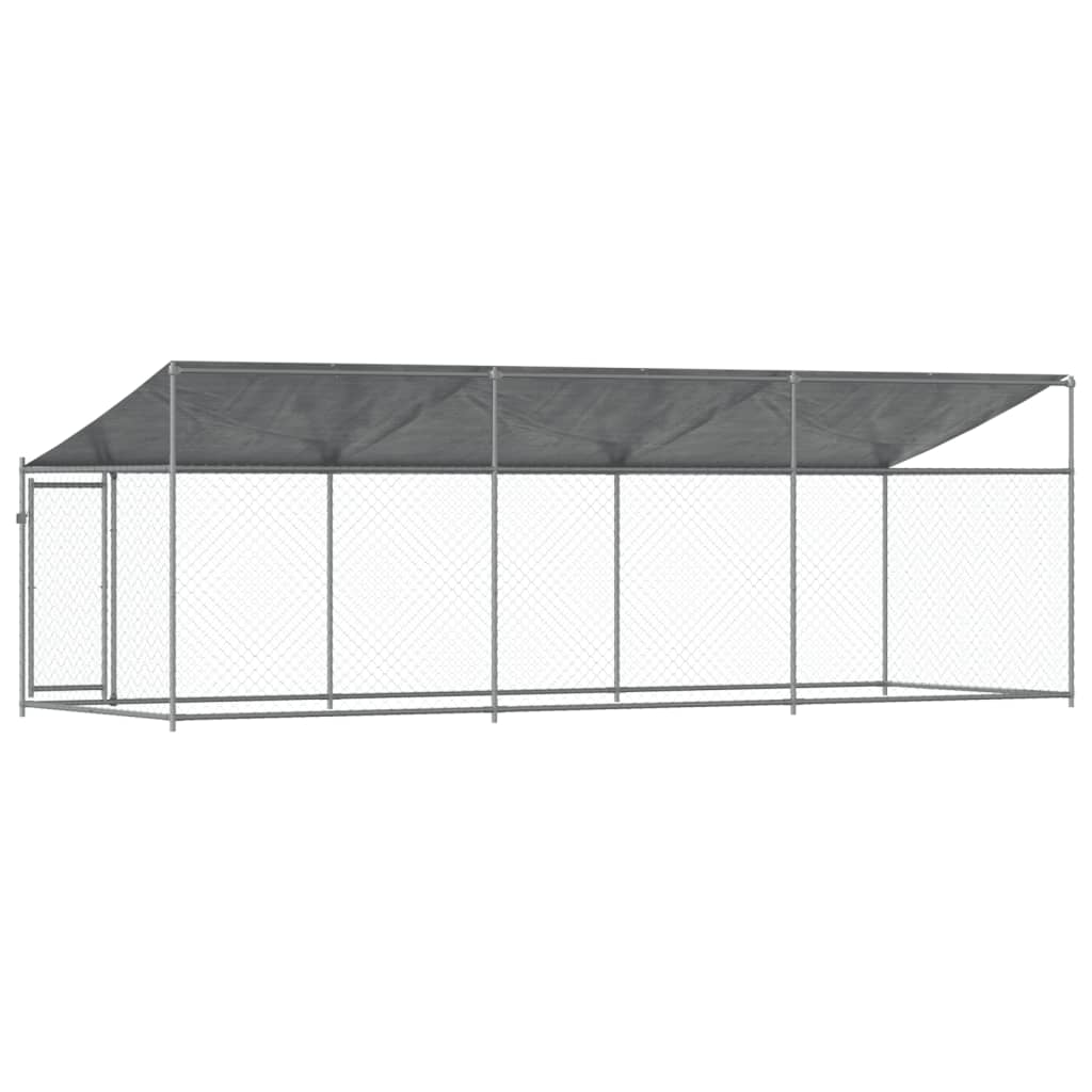 vidaXL Hundezwinger mit Dach und Tür Grau 6x2x2 m Verzinkter Stahl - Image 6