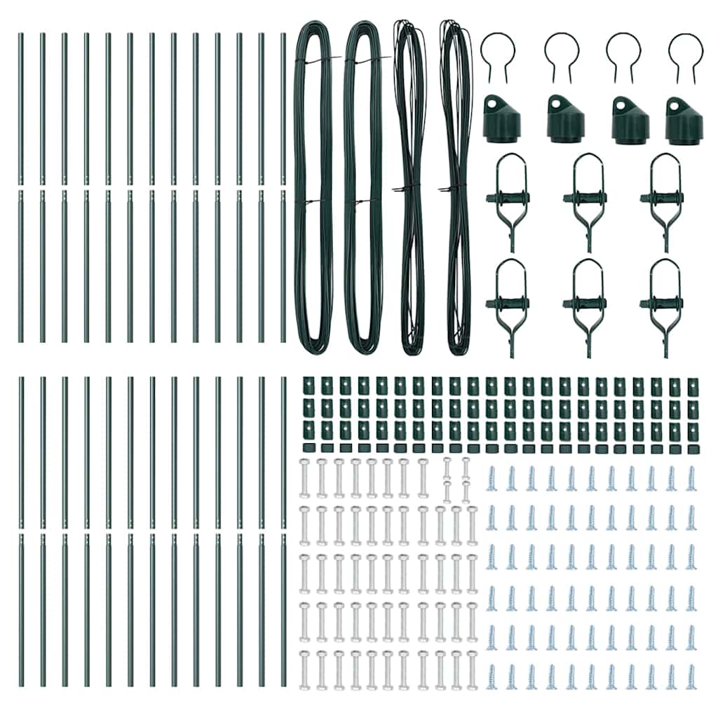 vidaXL Zaunpfosten Sonstiges 26 pcs Grün 3,2 x 3,2 x 210 cm Stahl - Image 4
