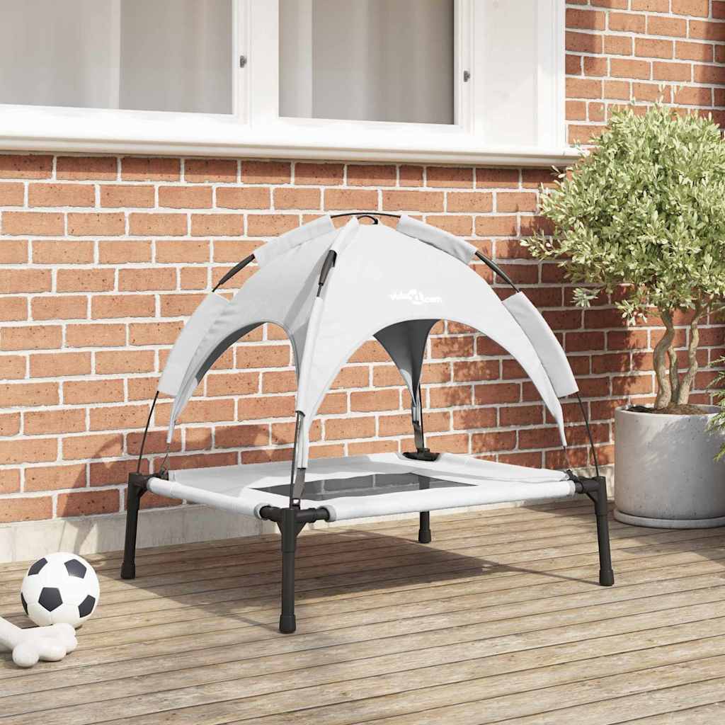 vidaXL Hundebett Silbergrau m Stahl