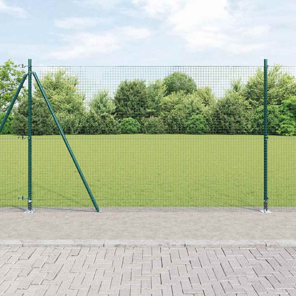 vidaXL Zaun mit Pfosten Grün 1,6 x 10 m Stahl
