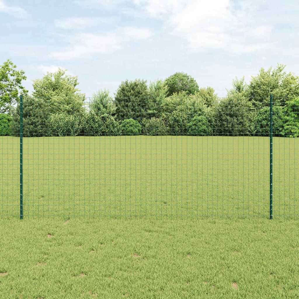 vidaXL Zaun mit Pfosten Grün 1,2 x 10 m Stahl