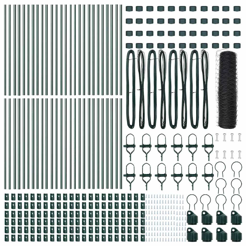 vidaXL Zaun mit Pfosten Grau 0,4 x 100 m PVC-beschichteter Stahl - Image 4