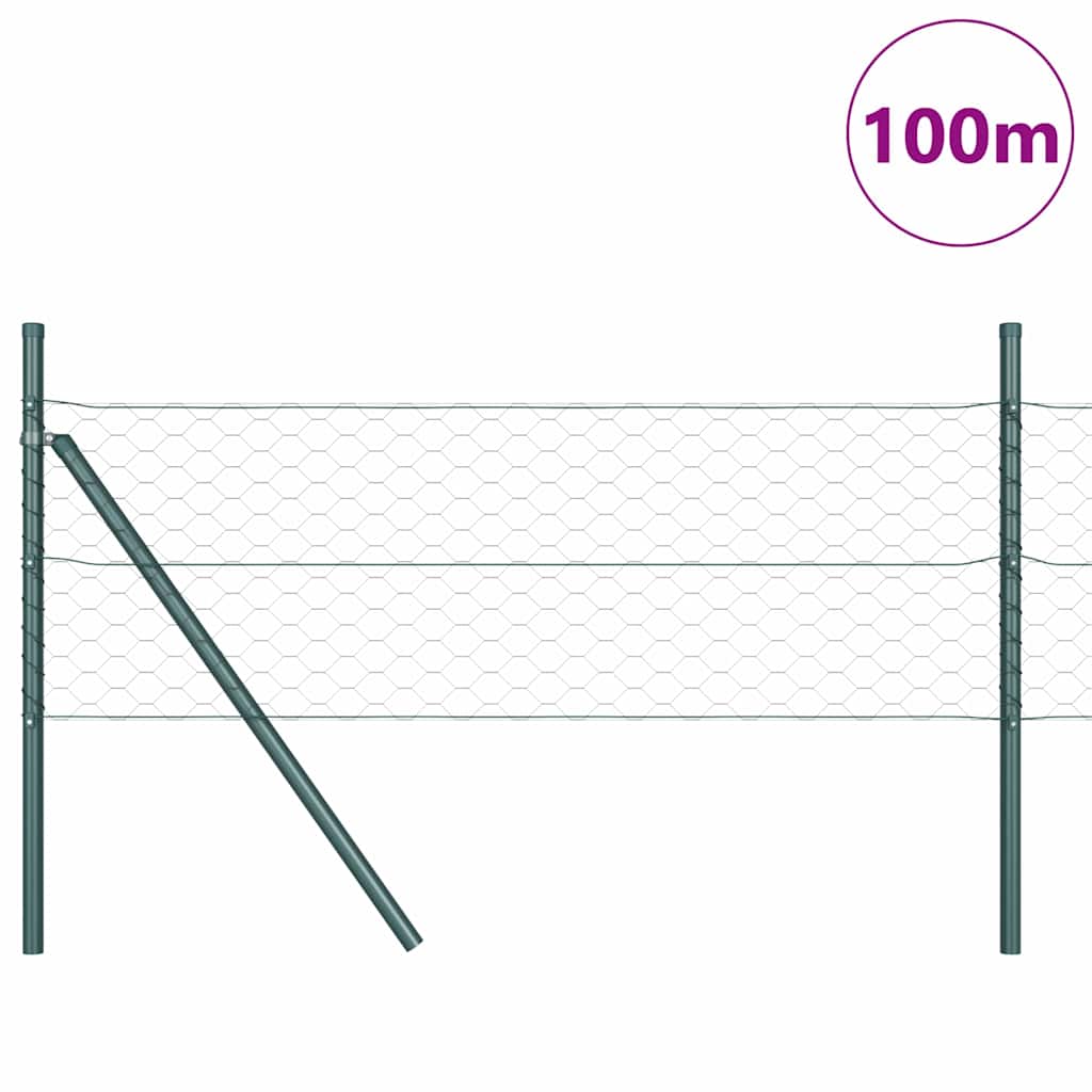 vidaXL Zaun mit Pfosten Grau 0,4 x 100 m PVC-beschichteter Stahl - Image 3