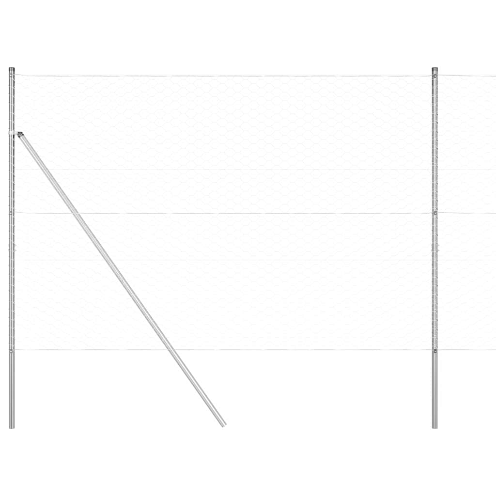 vidaXL Zaun mit Pfosten Silber 1,6 x 10 m PVC-beschichteter Stahl - Image 6