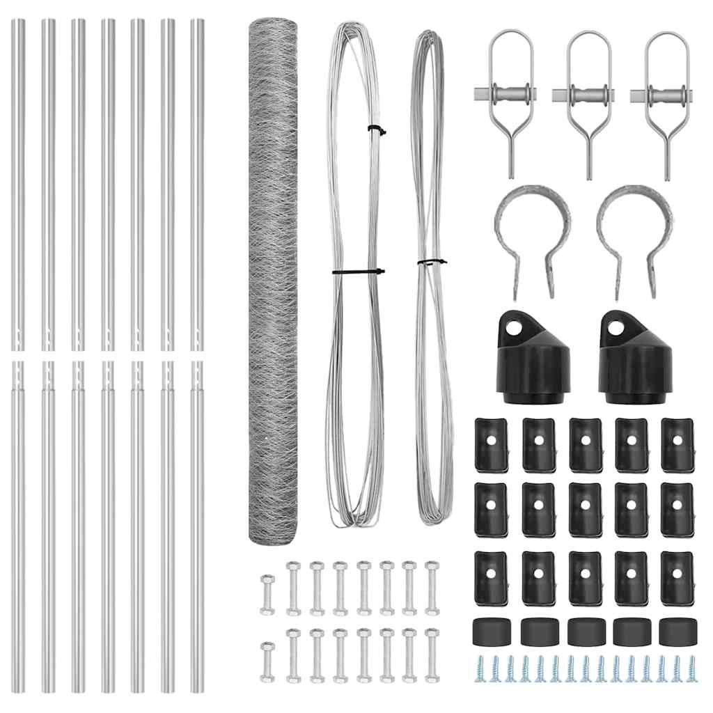 vidaXL Zaun mit Pfosten Silber 1,6 x 10 m PVC-beschichteter Stahl - Image 4