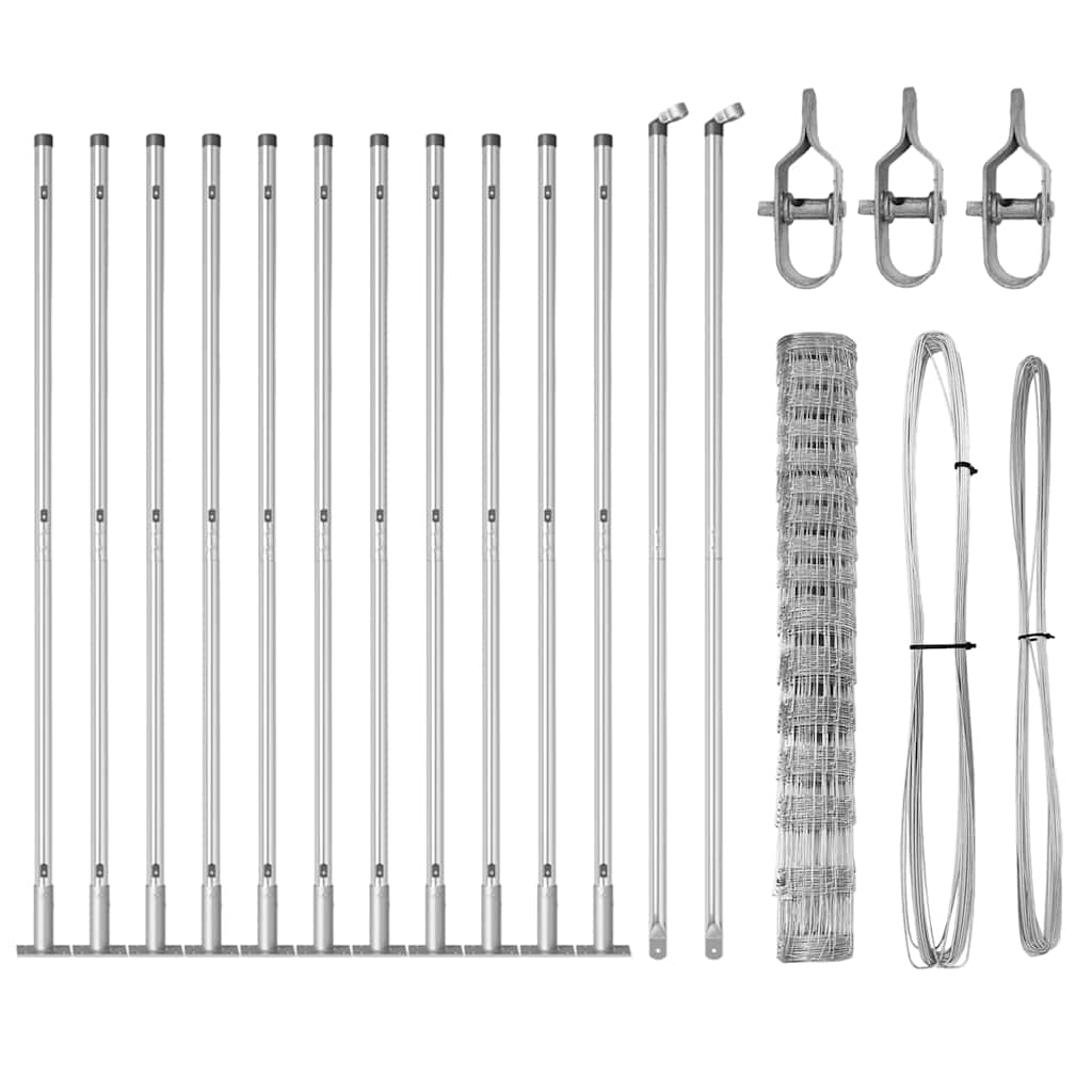 vidaXL Wildzaun Silber 25 x 1,2 m Verzinkter Stahl - Image 4