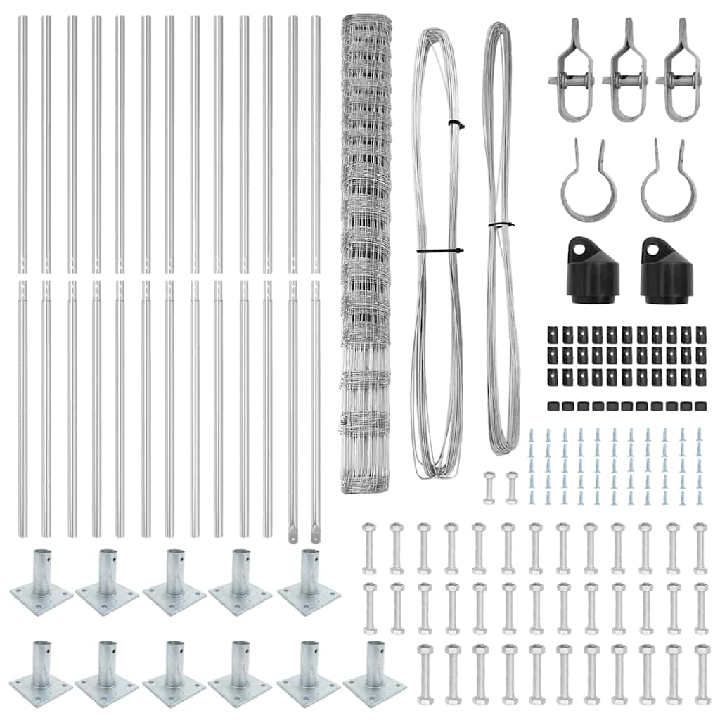 vidaXL Wildzaun Silber 25 x 1,5 m Verzinkter Stahl - Image 5
