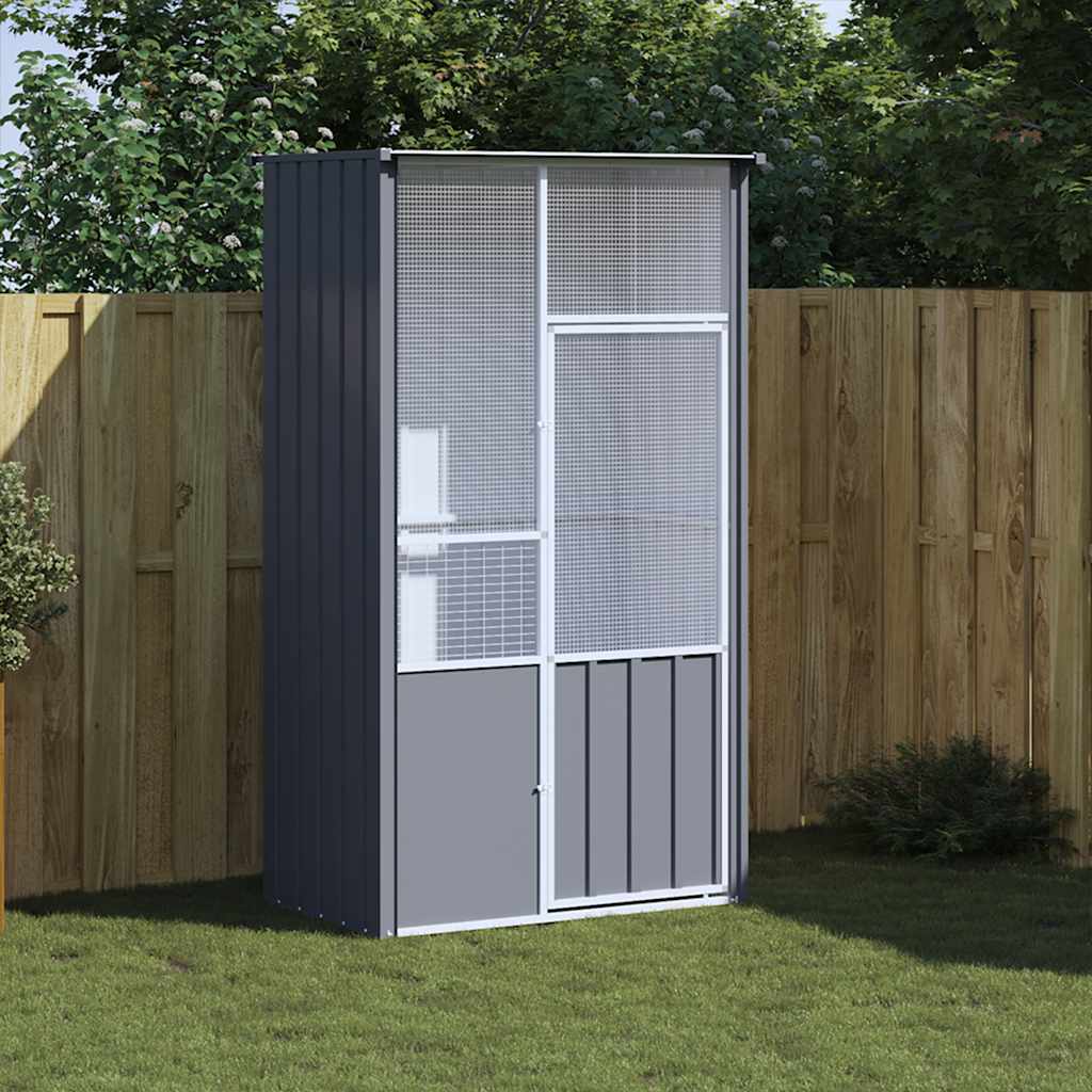 vidaXL Voliere Anthrazit 115x78x200 cm Verzinkter Stahl