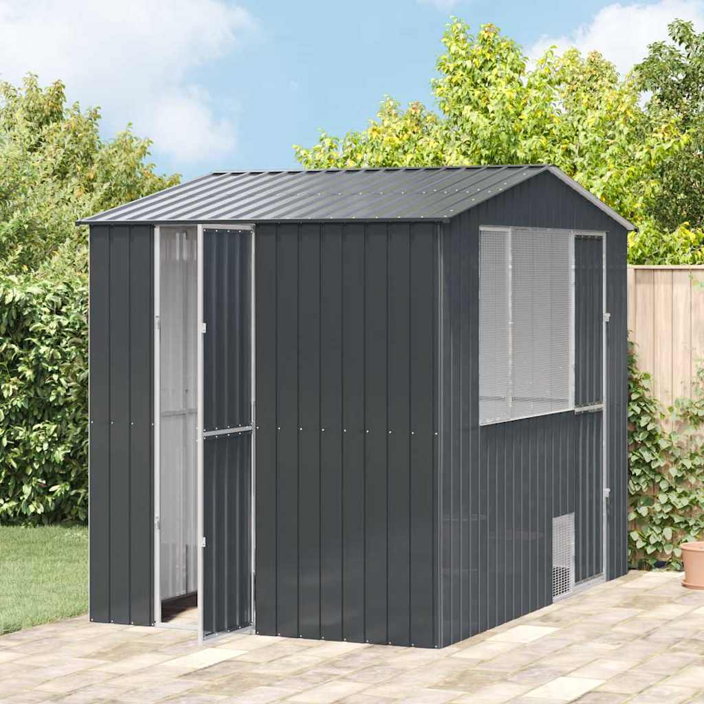 vidaXL Vogelkäfig Anthrazit 215 x 310 x 247 cm Verzinkter Stahl - Image 3